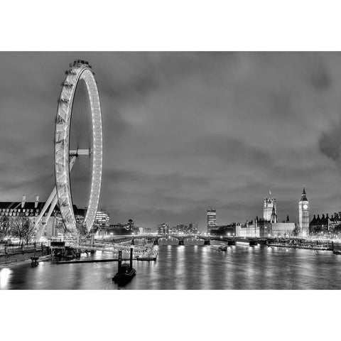 The Thames Black Modern Wood Framed Art Print by Terrible, Aurelien