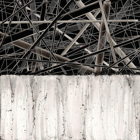 BW3040910 White Modern Wood Framed Art Print with Double Matting by NADAL