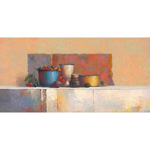 No Title IV White Modern Wood Framed Art Print by Dijkstra, Evert