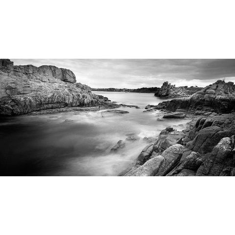 Cote de Granit Rose Black Modern Wood Framed Art Print with Double Matting by Seidel, Leo