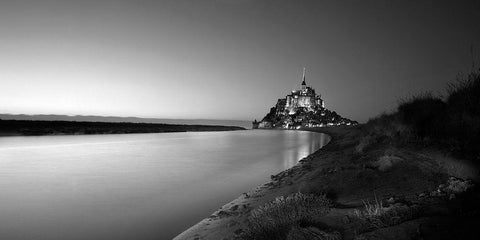 Le Mont-Saint-Michel Black Ornate Wood Framed Art Print with Double Matting by Seidel, Leo