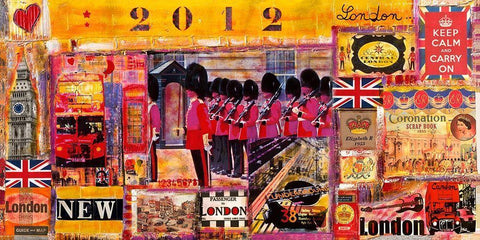 London 2012 White Modern Wood Framed Art Print with Double Matting by Candon, Frederick