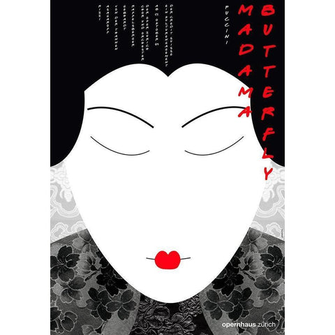 Madama Butterfly Black Modern Wood Framed Art Print with Double Matting by Geissbuhler, K. Domenic