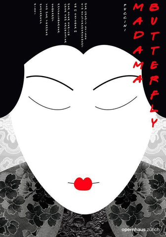 Madama Butterfly Black Ornate Wood Framed Art Print with Double Matting by Geissbuhler, K. Domenic