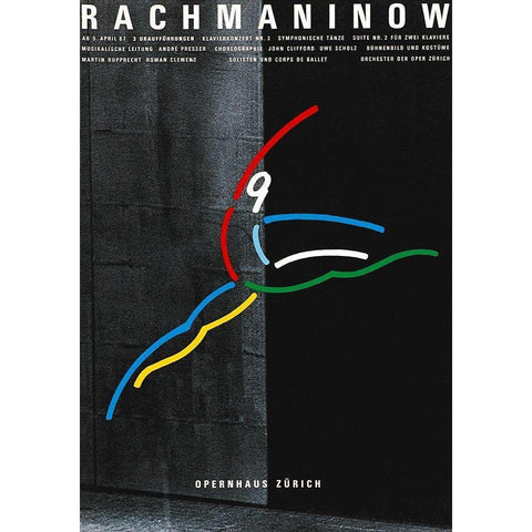 Rachmaninow Black Modern Wood Framed Art Print with Double Matting by Geissbuhler, K. Domenic