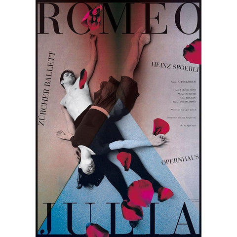 Romeo und Julia White Modern Wood Framed Art Print by Geissbuhler, K. Domenic