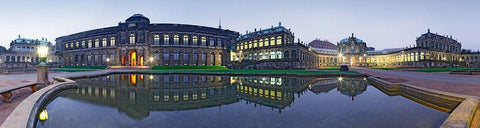 Zwinger Dresden Abendstimmung White Modern Wood Framed Art Print with Double Matting by Fischer, Rolf