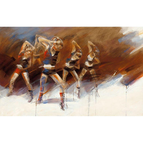 Dance up Black Modern Wood Framed Art Print with Double Matting by Meijering, Kitty