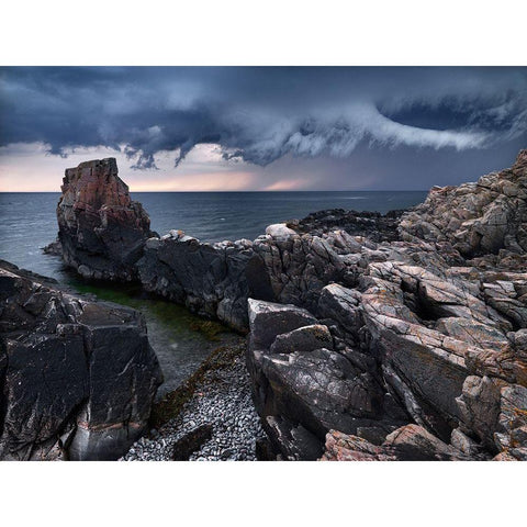 Approaching Storm White Modern Wood Framed Art Print by Strand, Hans