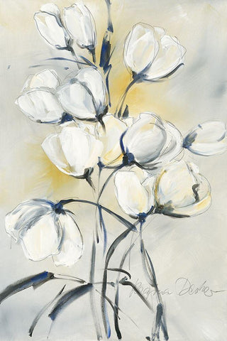 weisse Tulpen I Black Ornate Wood Framed Art Print with Double Matting by Decker, Regina