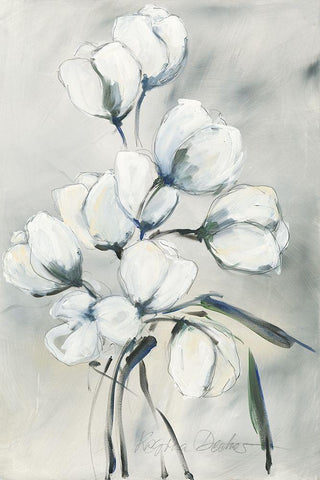 weisse Tulpen II Black Ornate Wood Framed Art Print with Double Matting by Decker, Regina