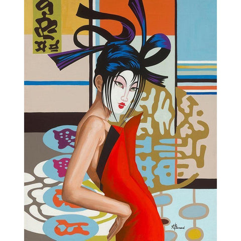 Miko Black Modern Wood Framed Art Print by Bernard, Anne