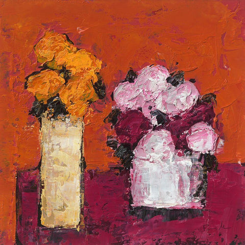 Tete a Tete Black Ornate Wood Framed Art Print with Double Matting by Persillon, Francoise