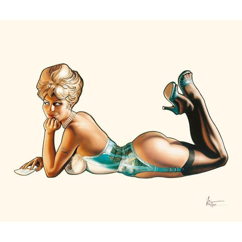 Miss Pacifique Black Modern Wood Framed Art Print by Hitte, Patrick