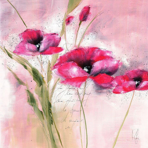 Pink Flower II Gold Ornate Wood Framed Art Print with Double Matting by Zacher-Finet, Isabelle