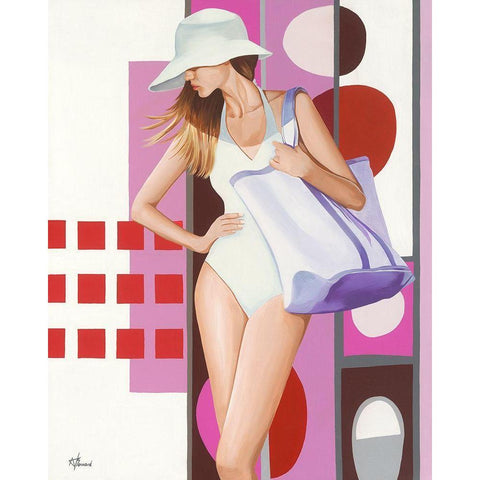 Femme 28 White Modern Wood Framed Art Print by Bernard, Anne