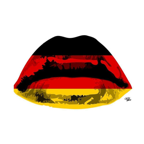 German Kiss Black Modern Wood Framed Art Print by Paslier, Morgan