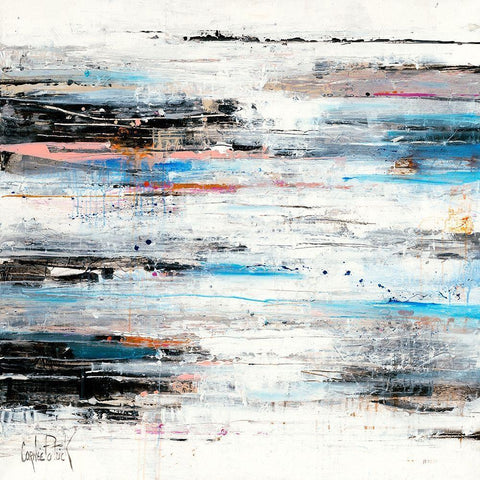 Abstrakt II Black Modern Wood Framed Art Print with Double Matting by Cornee, Patrick