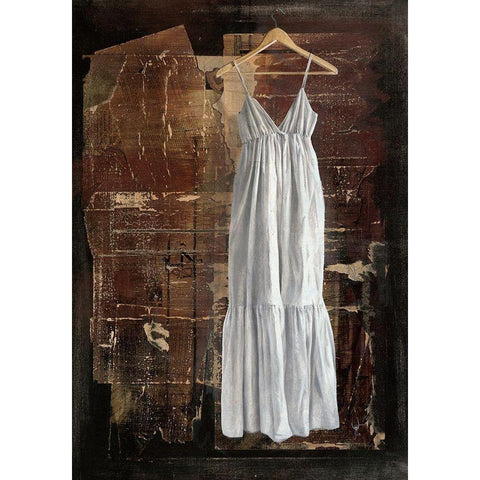 La petite robe blanche White Modern Wood Framed Art Print by Defontenay, Elodie