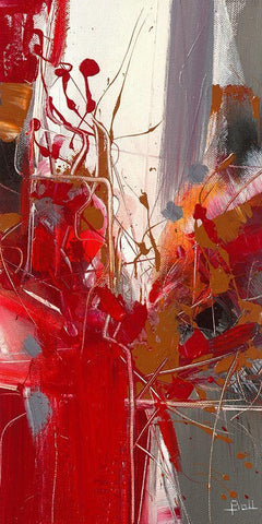 Jazz II White Modern Wood Framed Art Print with Double Matting by Ball, Veronique