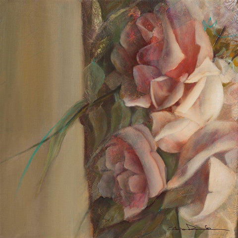 Les roses de mon jardin I Black Modern Wood Framed Art Print by Amrhein, Elvira