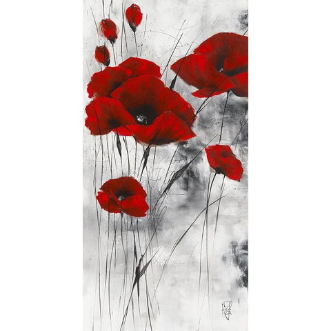 Pavot d hiver VIII Black Modern Wood Framed Art Print with Double Matting by Zacher-Finet, Isabelle