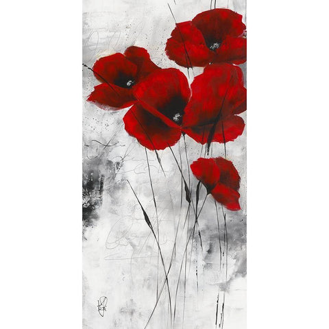 Pavot d hiver IX Black Modern Wood Framed Art Print by Zacher-Finet, Isabelle