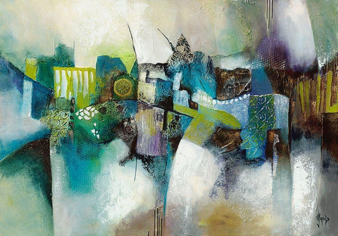 Royale White Modern Wood Framed Art Print with Double Matting by Jadis