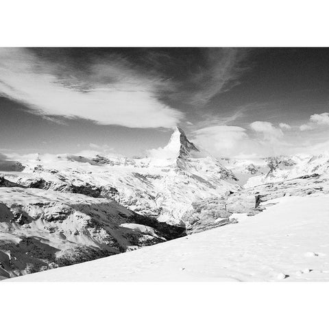 Matterhorn from Unterrothorn Black Modern Wood Framed Art Print with Double Matting by Butcher, Dave