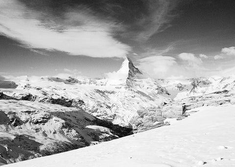 Matterhorn from Unterrothorn Black Ornate Wood Framed Art Print with Double Matting by Butcher, Dave