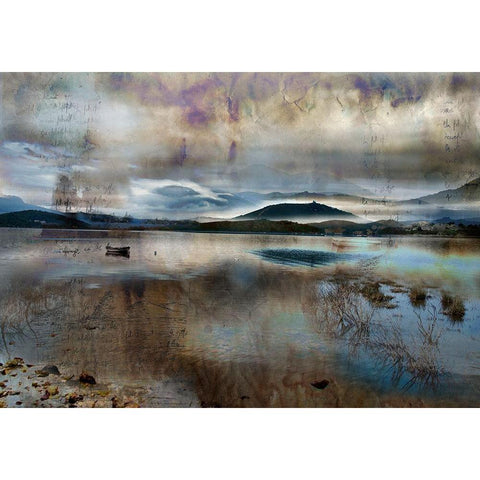 L ile noire Black Modern Wood Framed Art Print with Double Matting by Le Visage, J-M