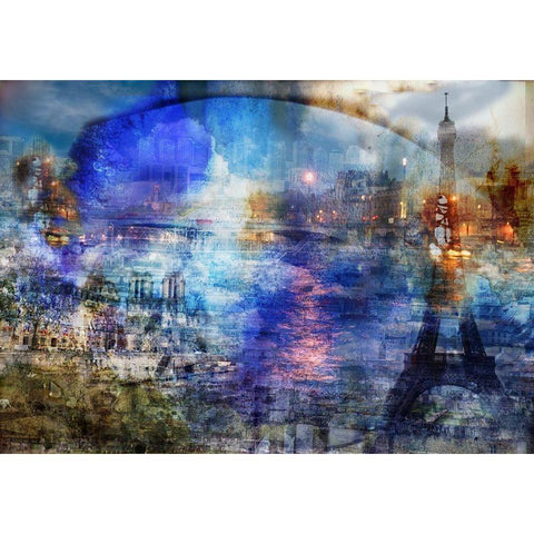 Impressions Paris levant Black Modern Wood Framed Art Print with Double Matting by Le Visage, J-M
