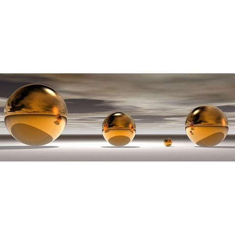 Golden Bowl I Black Modern Wood Framed Art Print with Double Matting by Hillert, Peter