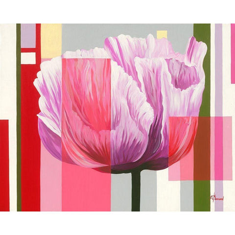 Pavot I White Modern Wood Framed Art Print by Bernard, Anne