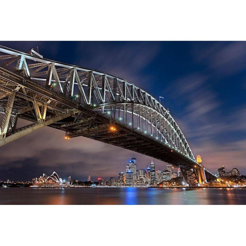 Sydney Harbour Bridge Gold Ornate Wood Framed Art Print with Double Matting by Ernemann, Lothar