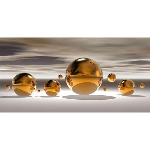 Golden Bowl II Black Modern Wood Framed Art Print with Double Matting by Hillert, Peter