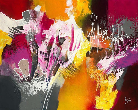 Instinct White Modern Wood Framed Art Print with Double Matting by Jadis