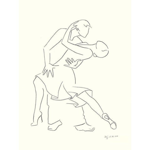 Kriminal Tango White Modern Wood Framed Art Print by Schneider, Rosy