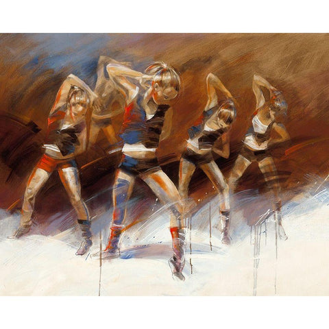 Dance up Black Modern Wood Framed Art Print with Double Matting by Meijering, Kitty