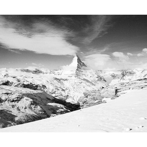 Matterhorn from Unterrothorn White Modern Wood Framed Art Print by Butcher, Dave