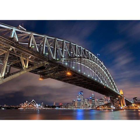 Sydney Harbour Bridge Black Modern Wood Framed Art Print with Double Matting by Ernemann, Lothar