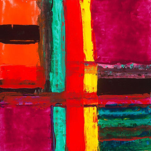 Vacances a Miami White Modern Wood Framed Art Print with Double Matting by MAXWELL