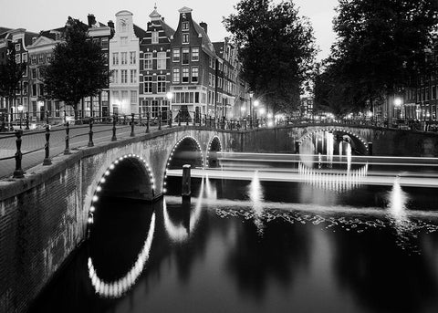 Amsterdam Keizersgracht Black Ornate Wood Framed Art Print with Double Matting by Butcher, Dave