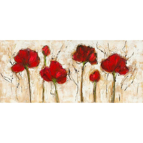 Pavot abstrait III Gold Ornate Wood Framed Art Print with Double Matting by Zacher-Finet, Isabelle