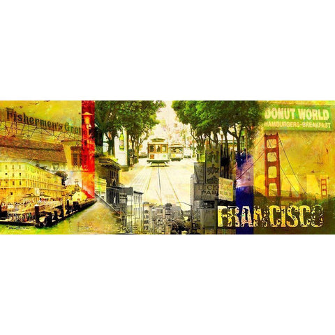 San Francisco White Modern Wood Framed Art Print by Carlson, Don