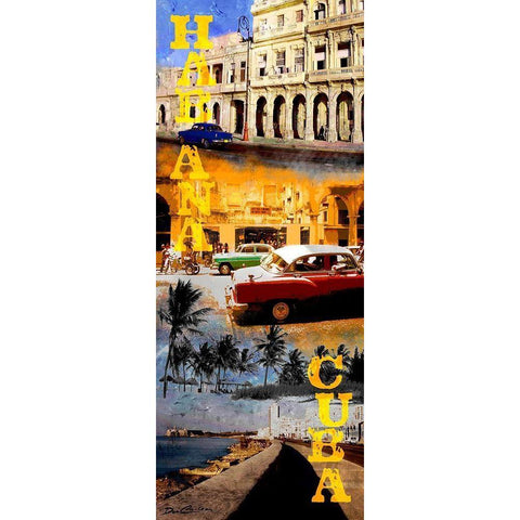 Habana Cuba White Modern Wood Framed Art Print by Carlson, Don