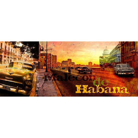 Habana Gold Ornate Wood Framed Art Print with Double Matting by Carlson, Don