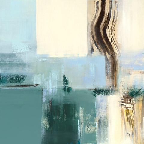 Reflets II White Modern Wood Framed Art Print by Ball, Veronique