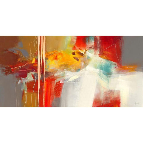 Harmonie Black Modern Wood Framed Art Print with Double Matting by Ball, Veronique