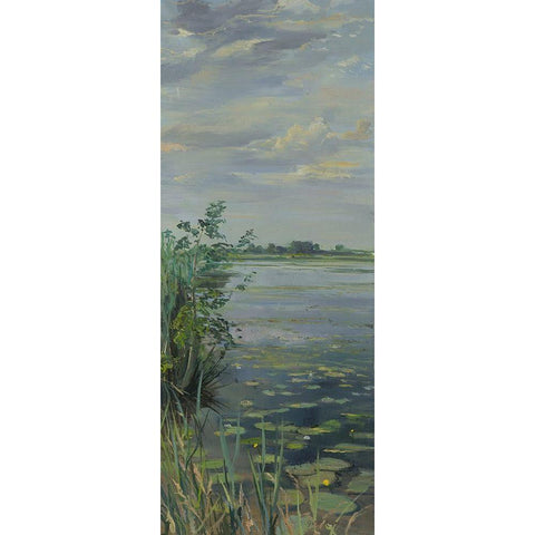 Water Lilies Earnewald I White Modern Wood Framed Art Print by Koopmans, Gosse